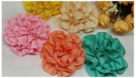 Flor pequeña de listón en tiara de media VIDEO 332 | Fabric flowers diy