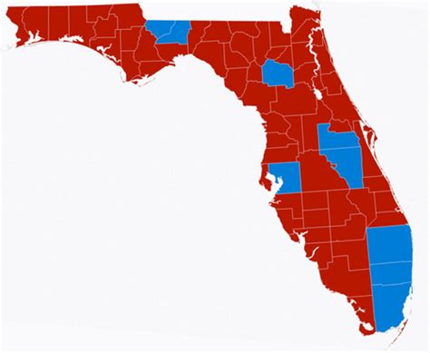 Florida County Map Red Blue