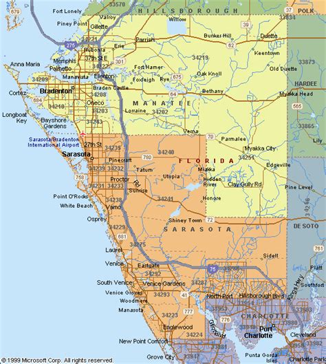 Florida Manatee County Map