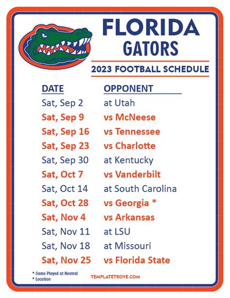 florida football tv schedule 2023