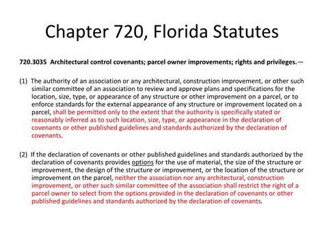 florida law chapter 720