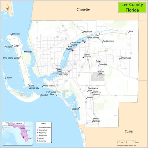 Florida Lee County Map