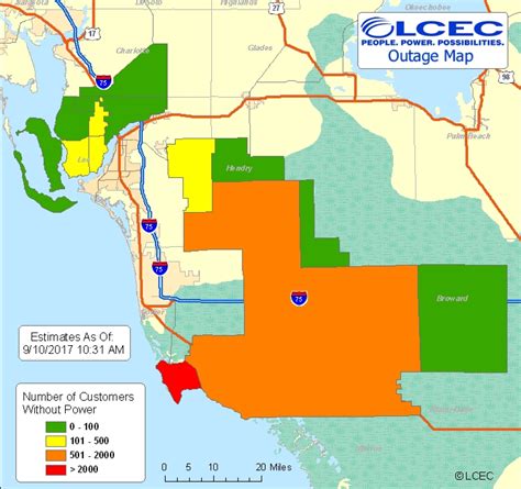 florida light and power outage map