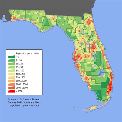 florida map with cities labeled populations