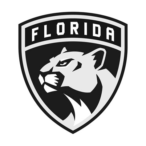 florida panthers black and white logo