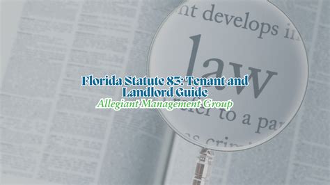 Florida Statutes Chapter 83 Security Deposit