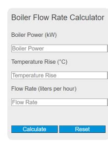 Flow Rate For Boiler