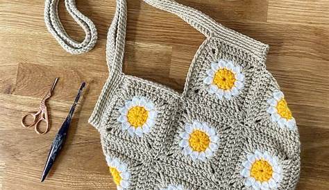 FLORAL BAG 5 Crochet Flower Applique Bag