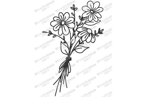 Free 288 Wild Flower Bouquet Svg SVG PNG EPS DXF File