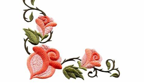 Rose Floral Border 1 Embroidery Design