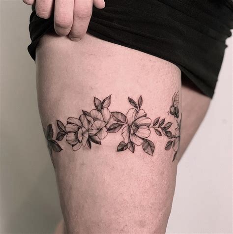 Incredible Flower Garter Tattoo Designs 2023