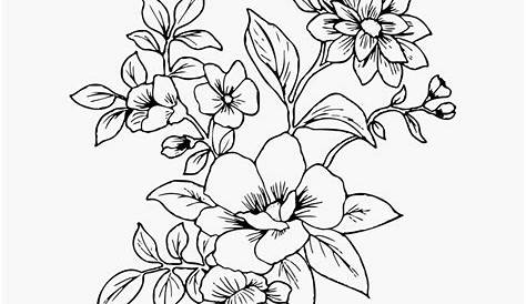 Flower Line Art - Cliparts.co