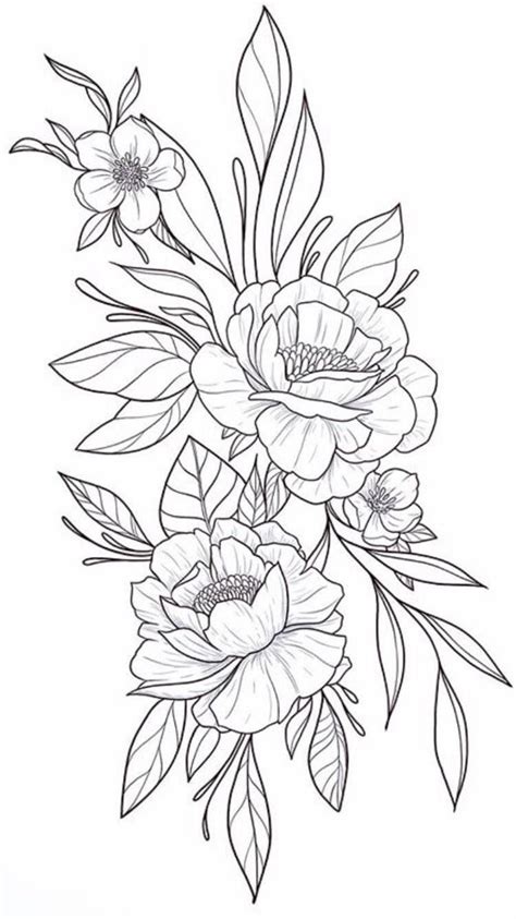 Cool Flower Tattoo Outline Designs 2023