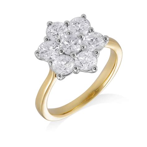 flower cluster diamond engagement rings