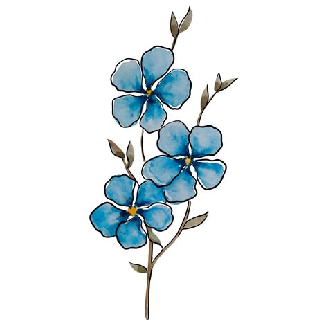 flower drawing blue