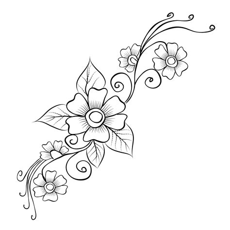 flower drawing design easy