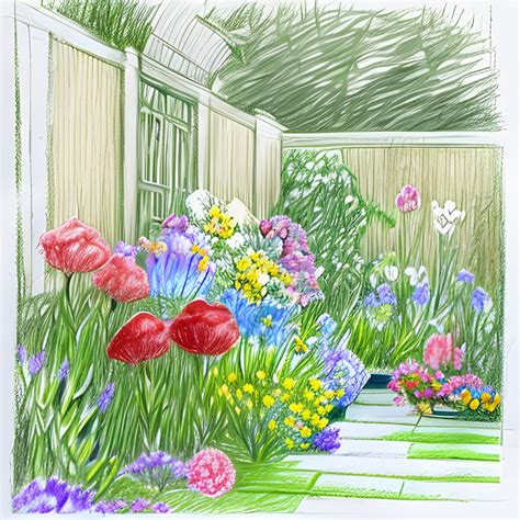 flower drawing garden