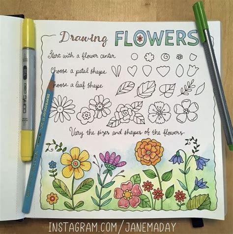 flower drawing journal