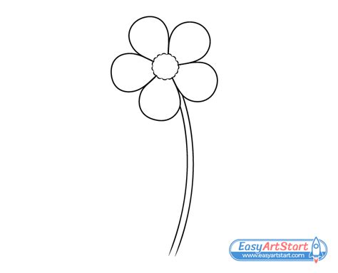 flower drawing no stem
