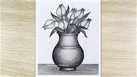 flower drawing vase