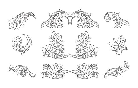 Flower Engraving Vector Free