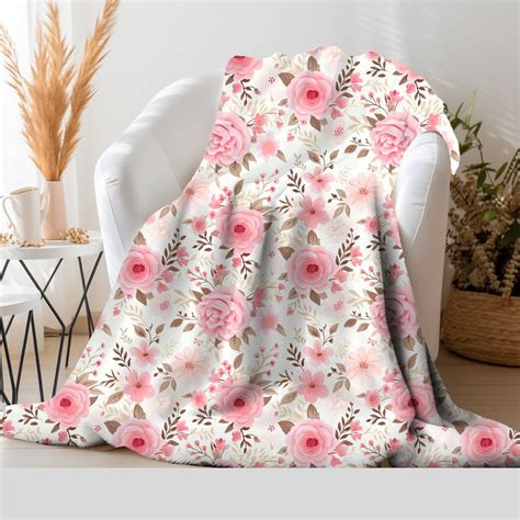 Flower Floral Throw Blanket