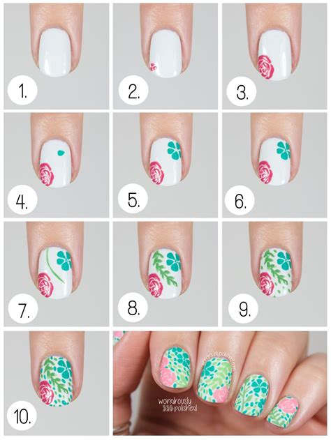 Flower Nails Step By Step