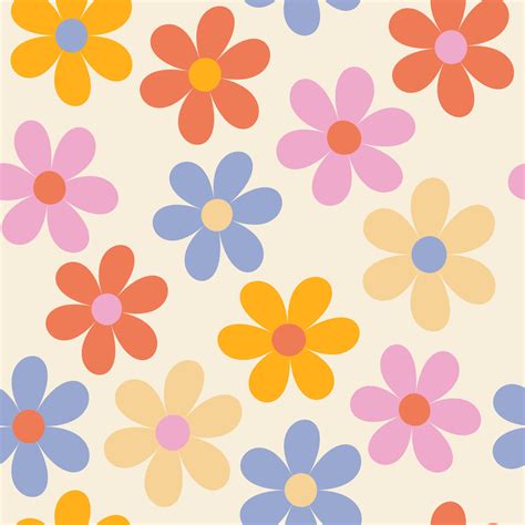 Flower Pattern Wallpaper Retro