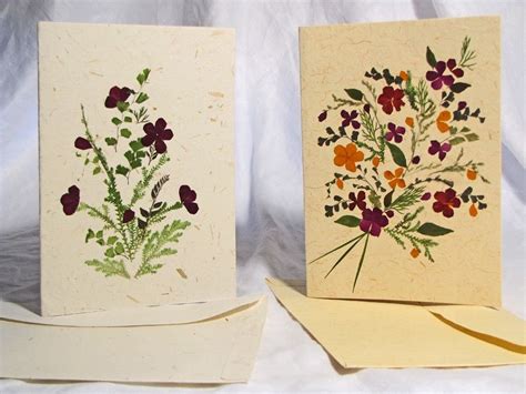 flower pressed cards
