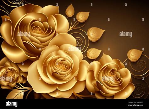Flower Rose Gold Background
