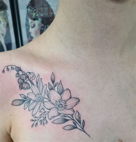 Flower Tattoos Collar Bone