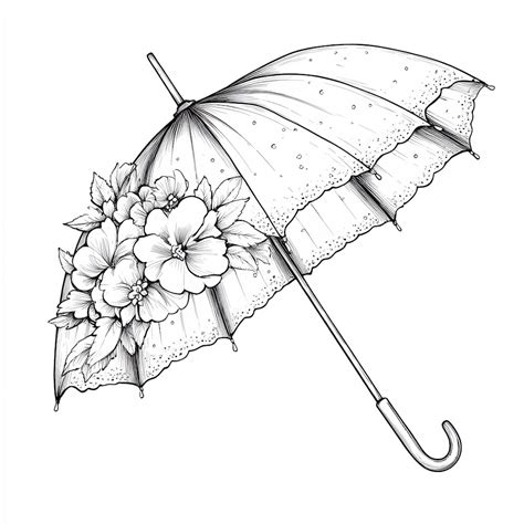 flower umbrella drawing