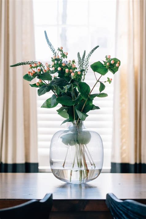 flower vase on dining table