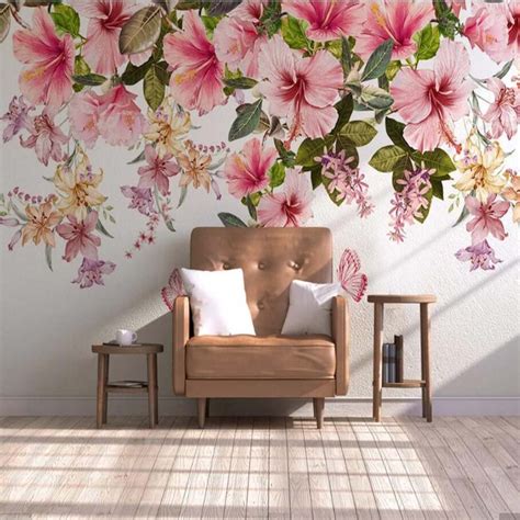 flower wallpaper for drawing room