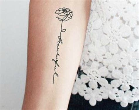 Revolutionary Flower Word Tattoo Designs Ideas
