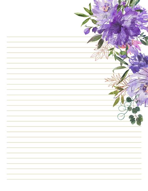 flower writing paper printables