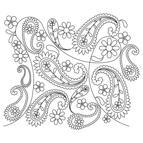 flowers and paisley coloring pages