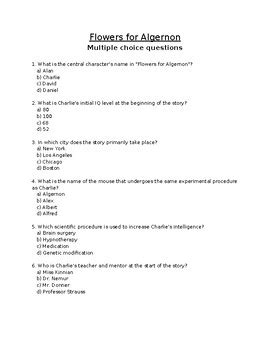 Flowers For Algernon Questions And Answers Quizlet