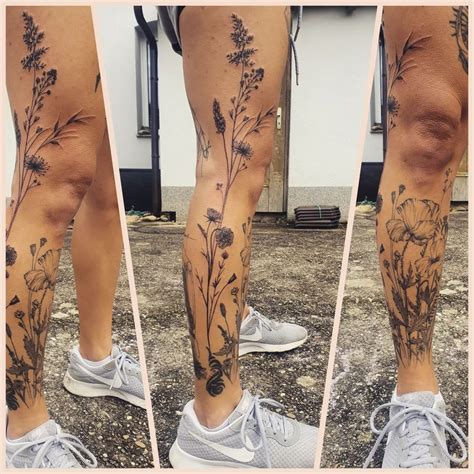 Flowers Tattoos Leg