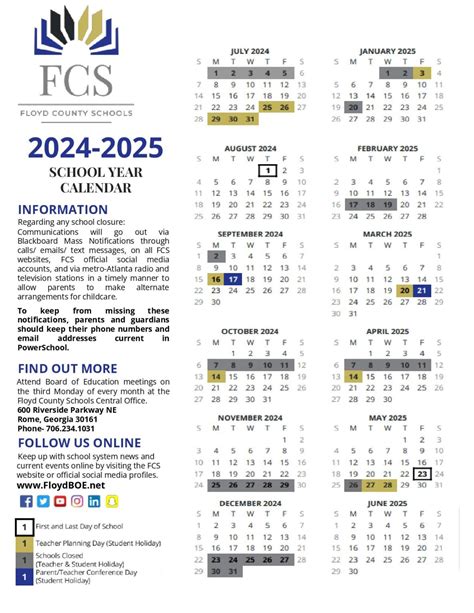 Floyd County School Calendar
