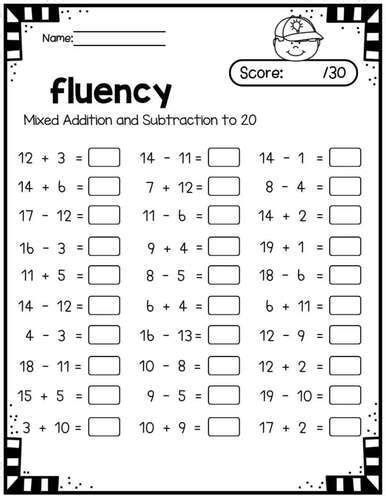 Fluency Math Worksheets
