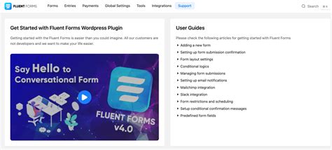 Fluent Forms Support