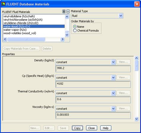 Fluent Materials Database