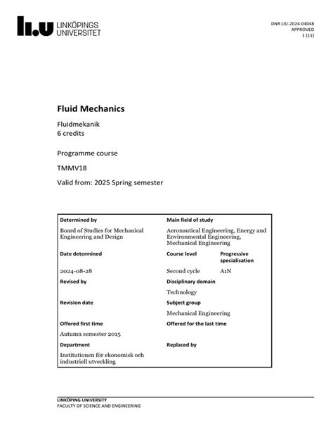 fluid dynamics syllabus pdf