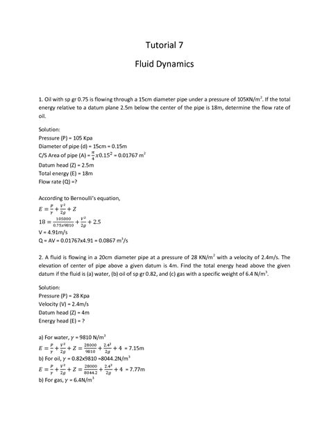 Fluid Dynamics Tutorial