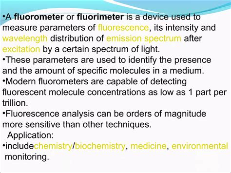 Fluorometer Parameters