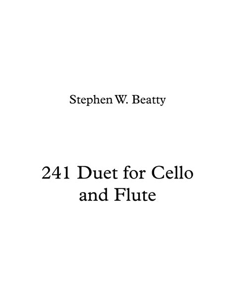 Flute Cello Duet Imslp