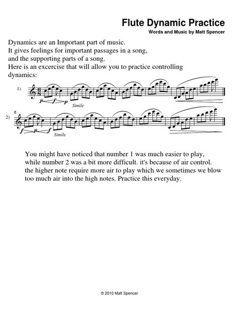 Flute Dynamics Exercises