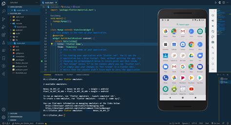 flutter app in vs code