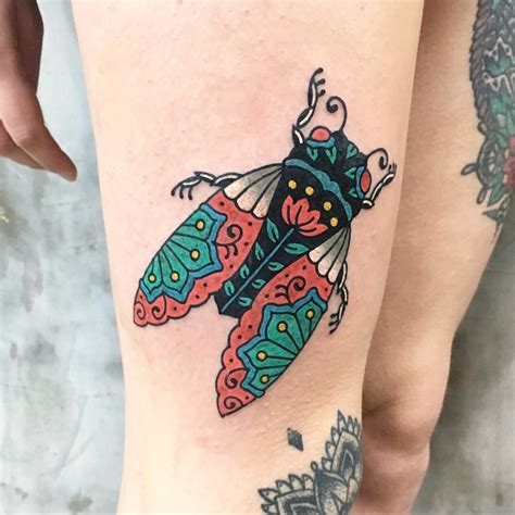Neo traditional fly tattoo by Ben O'Grady Sydney Austarlia